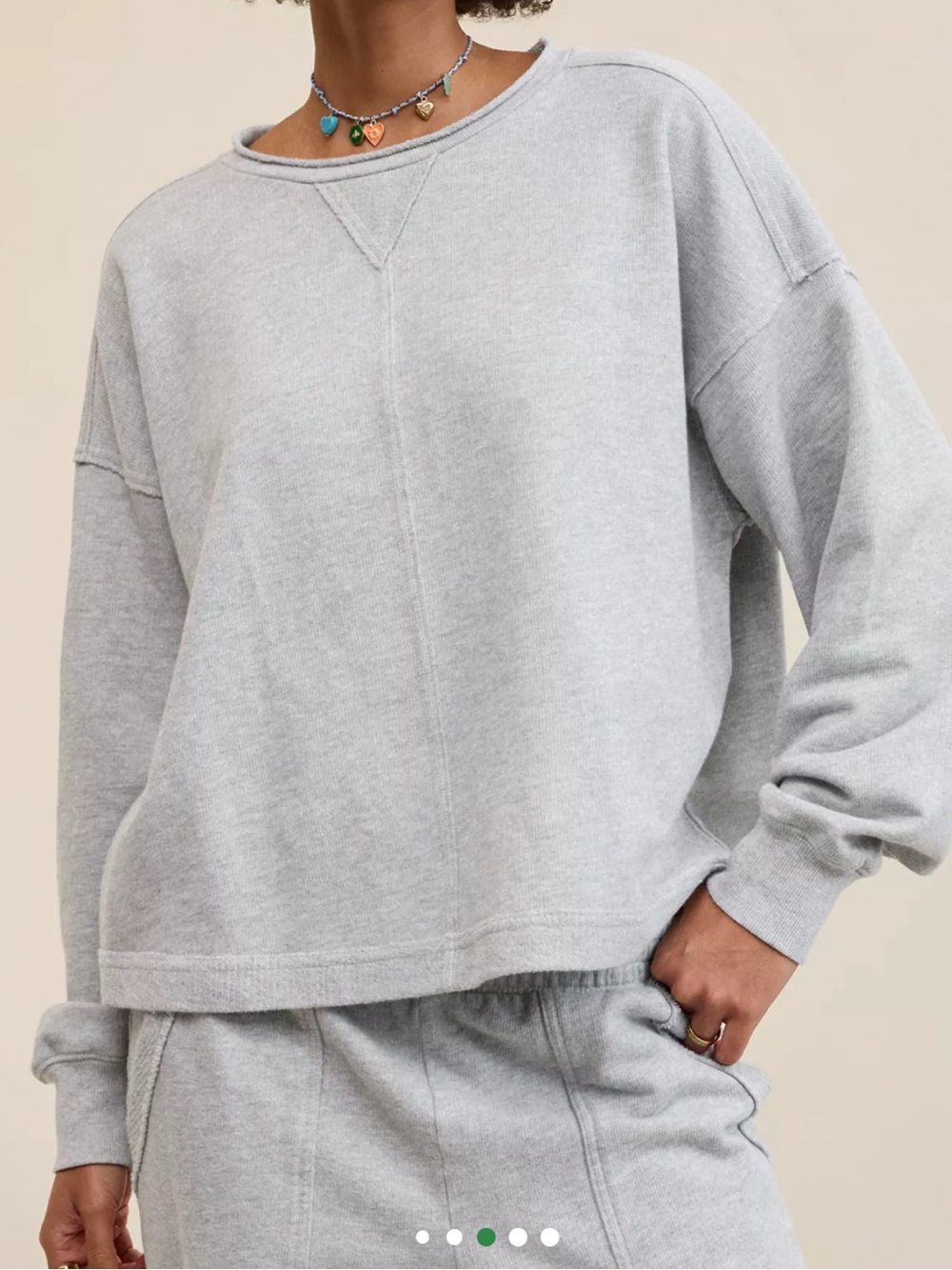 Aerie Vacay Crew Sweatshirt Grey Sz.XS